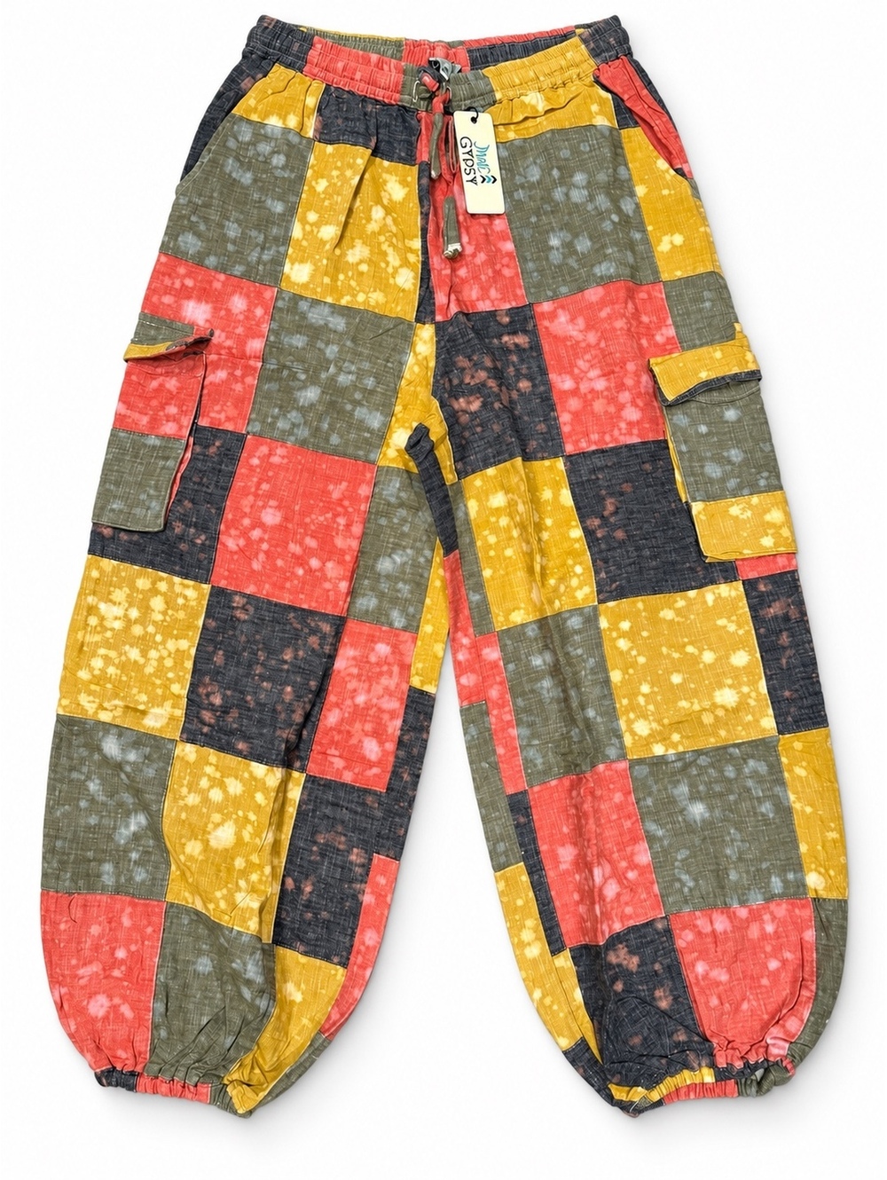 NEW Jaded Gypsy “Falling for You” Patchwork Jogger Pants – Size L/XL